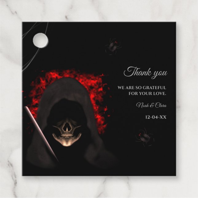 Dunkelmooody-gotischer Schädel-halloween Geschenkanhänger (Vorderseite)