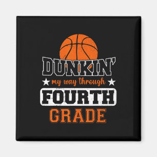 Dunkeln meinen Weg durch 4. Klasse Basketball Back Magnet