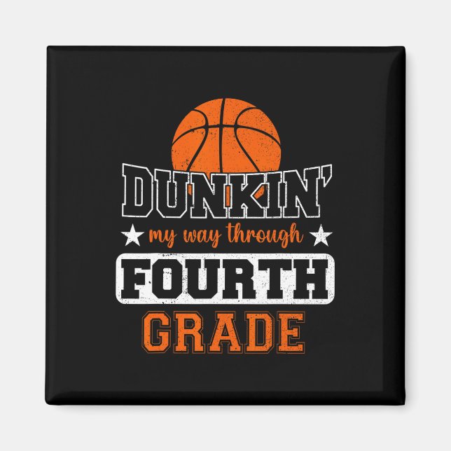 Dunkeln meinen Weg durch 4. Klasse Basketball Back Magnet (Vorne)