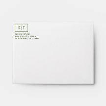 Dunkelolive Green Monogram Rücksendeadresse