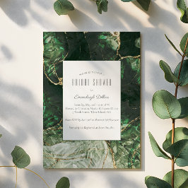 Dunkelolive-grünes Gemstone-Brautparty Einladung