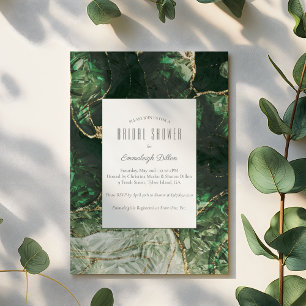 Dunkelolive-grünes Gemstone-Brautparty Einladung