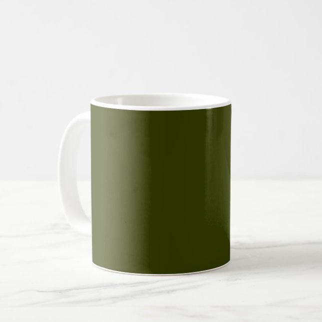 Dunkelolivengrün (feste Farbe) Kaffeetasse (Vorderseite Links)