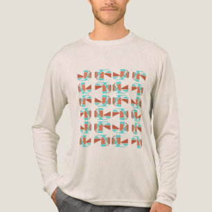 Dunkelorange Aqua Beige Geometrische Teile MCM-Loo Tri-Blend Shirt