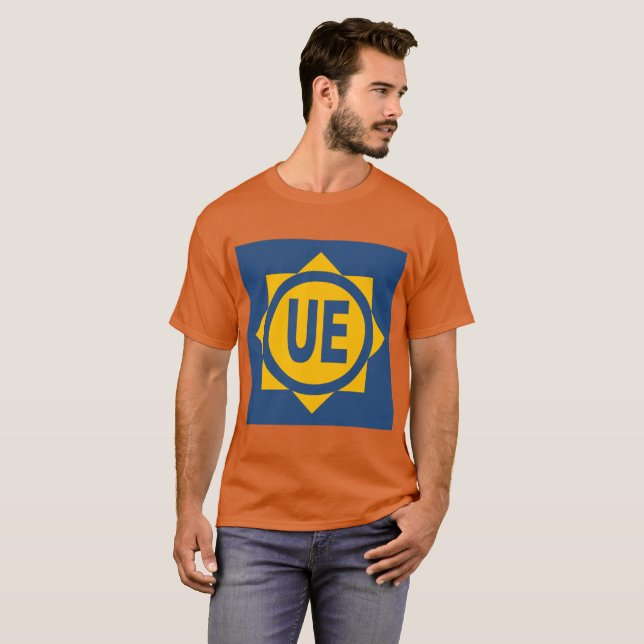 Dunkelorange Dunkelbasische T-Shirts Design UE (Vorne ganz)