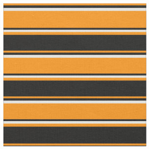 Dunkelorange, schwarze und weiße farbige Streifen Stoff