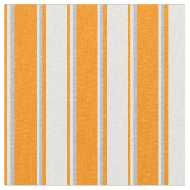 Dunkelorange, Weiß und Graufarbenes Muster Stoff (Nahaufnahme)
