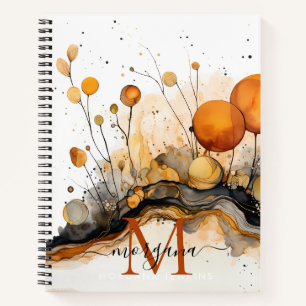Dunkelorangefarben mystical notizbuch