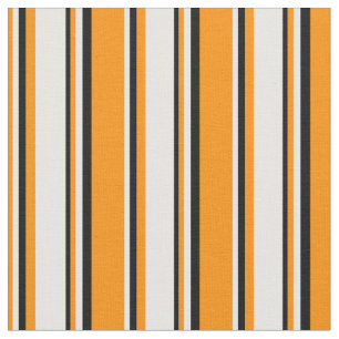 Dunkelorangefarbenes, weißes und schwarzes Streife Stoff