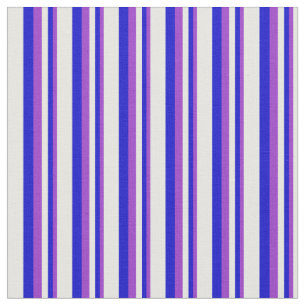 Dunkelorchid, Blau und Minzcremestreifen Stoff