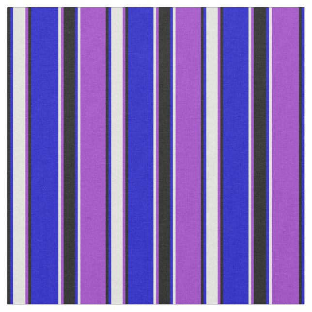 Dunkelorchid, hellgelb, blau und schwarz stoff (Nahaufnahme)