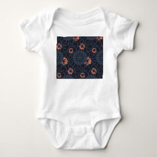 Dunkelornamentierte Kreise Vintag Nahtlos Baby Strampler