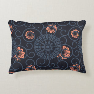 Dunkelornamentierte Kreise Vintag Nahtlos Dekokissen