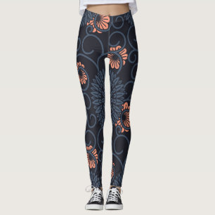 Dunkelornamentierte Kreise Vintag Nahtlos Leggings