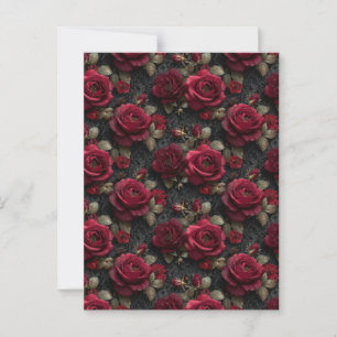 Dunkelromantische Rote Rosen und Buds an der schwa Postkarte