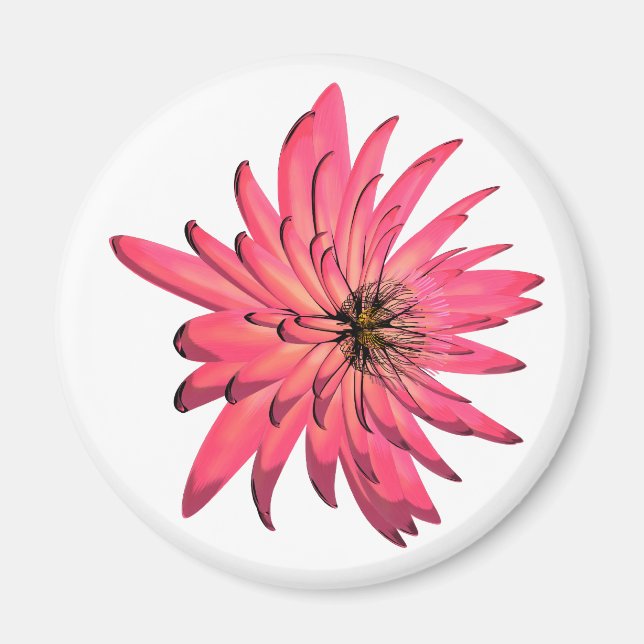 Dunkelrosa-Blume-Magnet Magnet (Vorne)