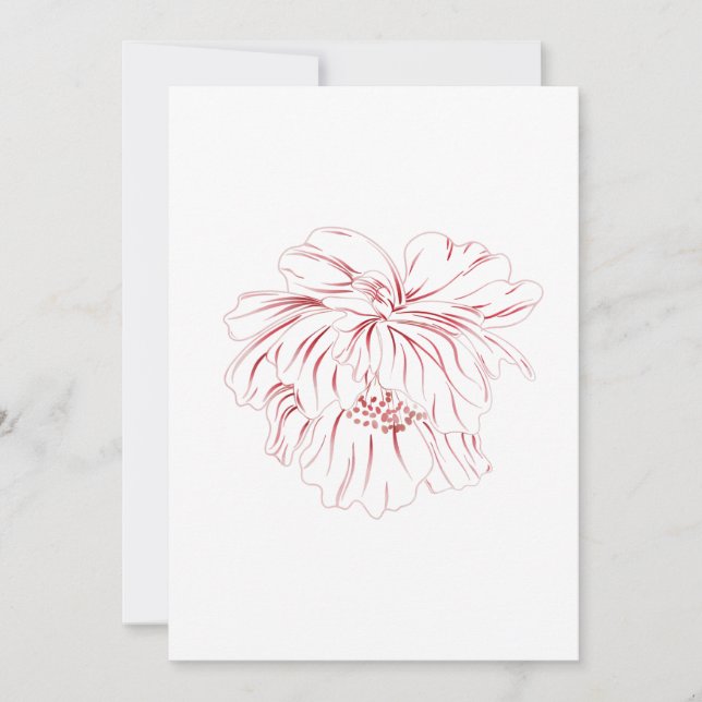 Dunkelrosa Blütenpeony Einladung (Vorderseite)