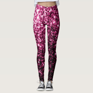 Dunkelrosa falscher glänzender Glitter Funkeln Leggings