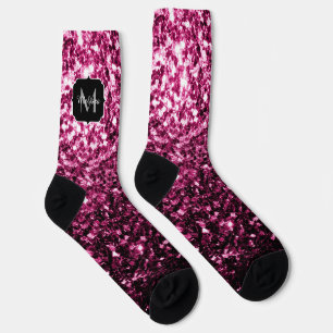 Dunkelrosa falscher glänzender Glitter Funken Mono Socken