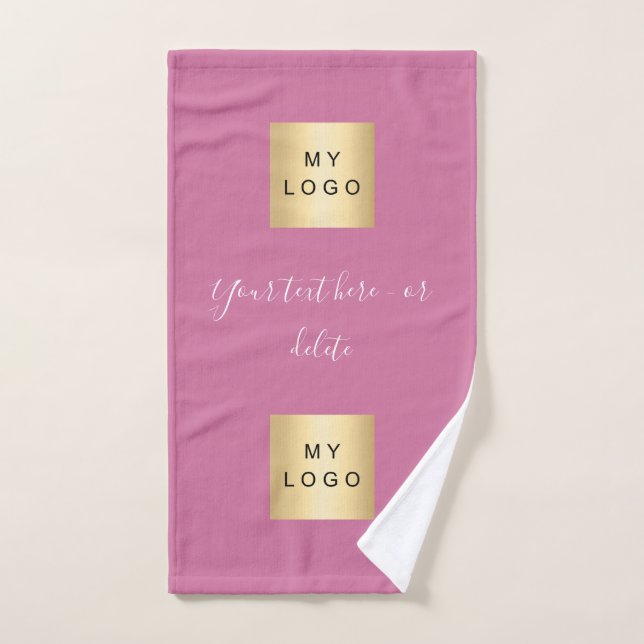 Dunkelrosa Firmenlogo Badhandtuch Set (Handtuch)