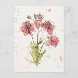 Dunkelrosa Floral Splash Postkarte