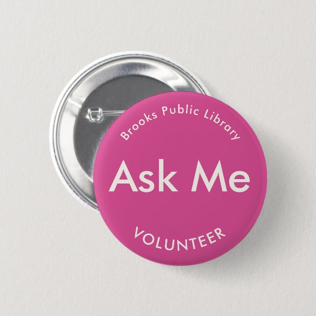 Dunkelrosa Frag-Me-Tasten für Freiwillige Button (Vorne & Hinten)