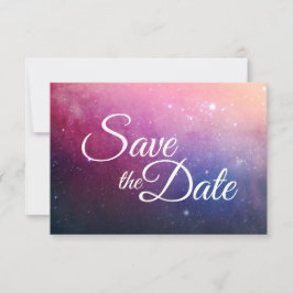 Dunkelrosa Galaxie Save the Date Karte