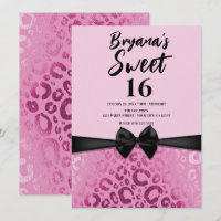 Dunkelrosa Glam Leopard Print Sweet 16