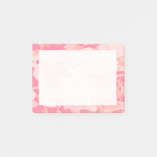 Dunkelrosa, Hellrosa und Pfirsich Camo Tarnmuster Post-it Klebezettel