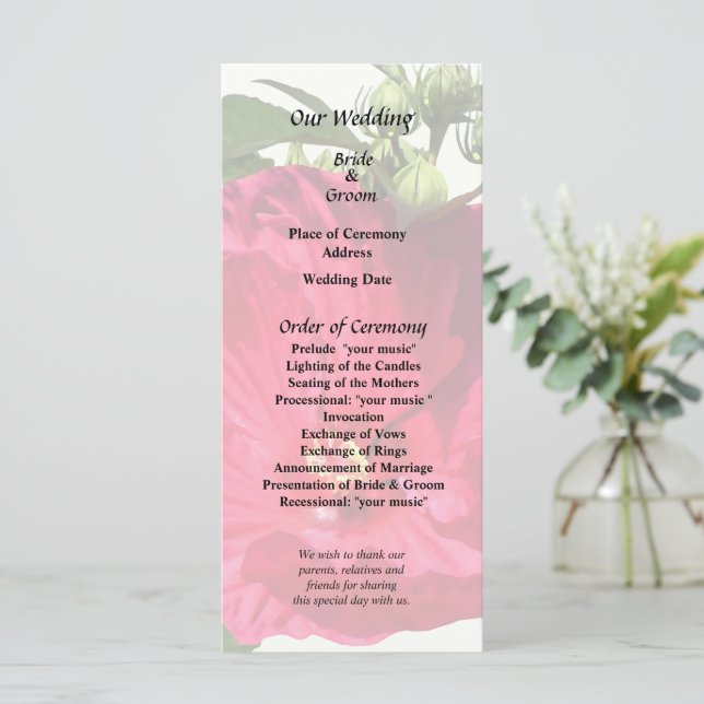 Dunkelrosa Hibiskus Programm (Stehend Vorderseite)