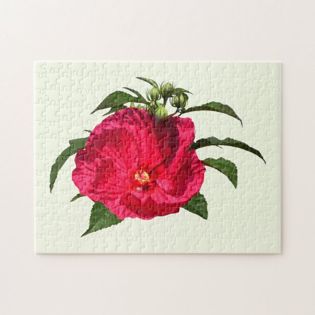 Dunkelrosa Hibiskus Puzzle (Horizontal)