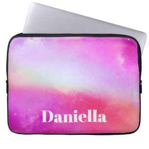 Dunkelrosa Holografischer Himmel mit Individuelle Laptopschutzhülle