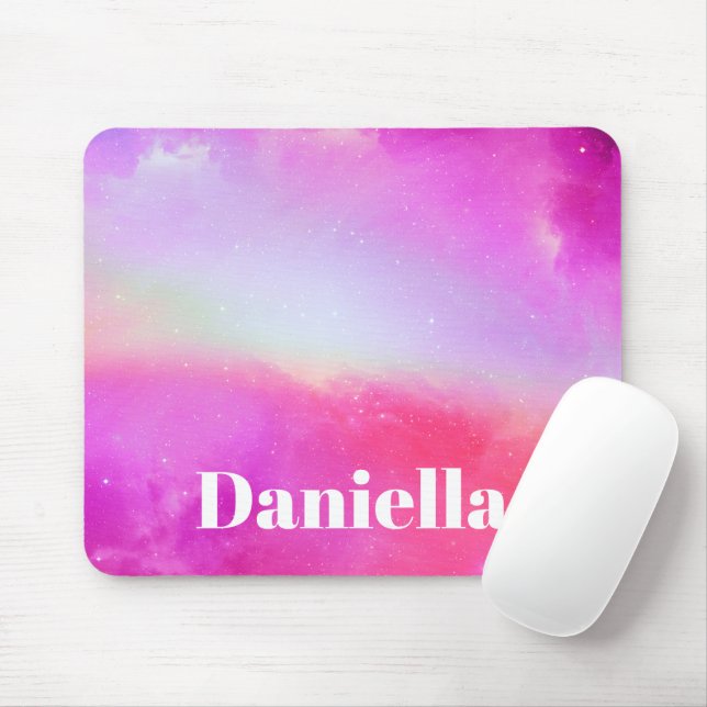 Dunkelrosa Holografischer Himmel mit Individuelle  Mousepad (Mit Mouse)