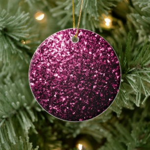 Dunkelrosa Imitate glänzen Glitzer Glitzern Keramik Ornament