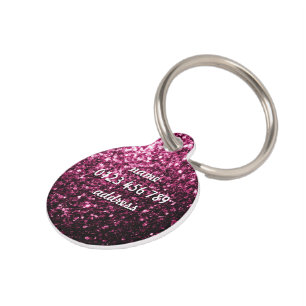 Dunkelrosa Imitate glänzen Glitzer Glitzern person Haustiermarke