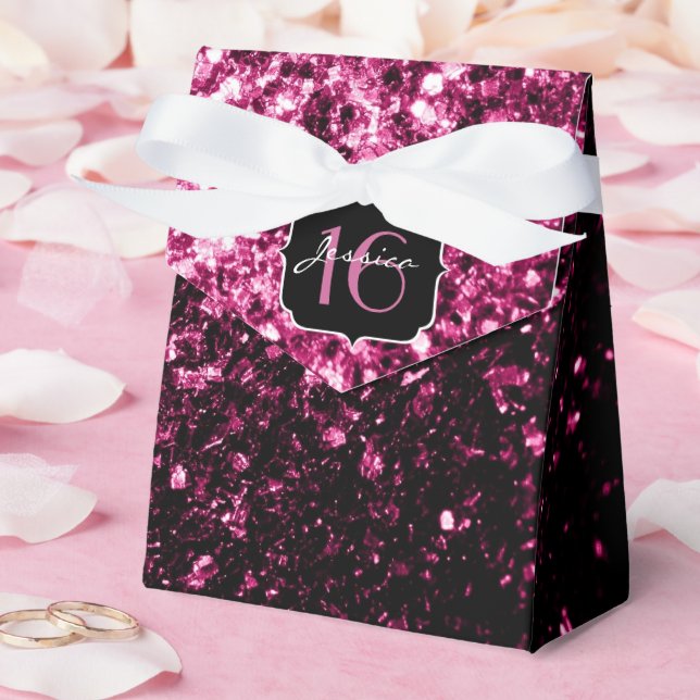 Dunkelrosa Imitate glänzen Glitzer Glitzern Sweet  Geschenkschachtel (Hochzeit)