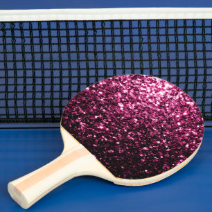Dunkelrosa Imitate glänzen Glitzer Glitzern Tischtennis Schläger
