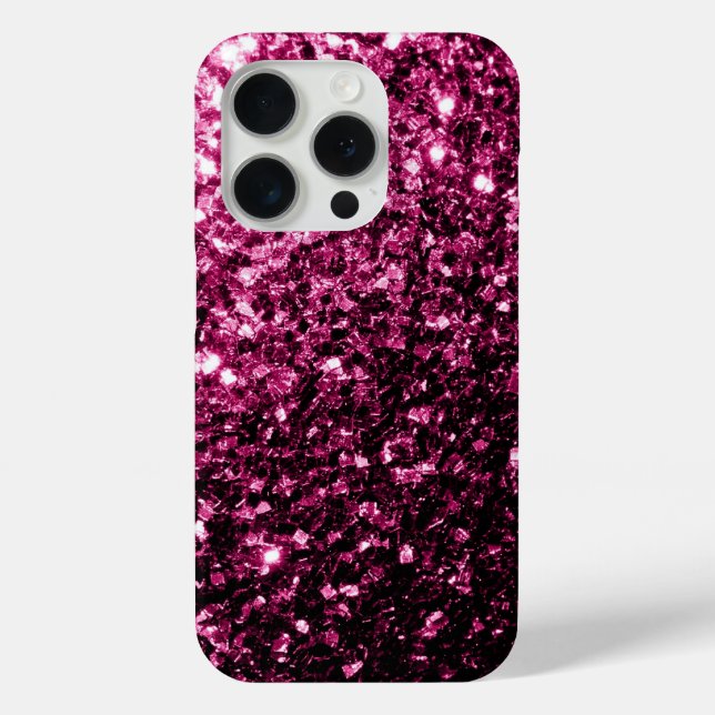 Dunkelrosa Imitate Glitzer Glitzern Case-Mate iPhone Hülle (Rückseite)