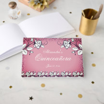 Dunkelrosa Imitate Glitzer White Rose Quinceanera