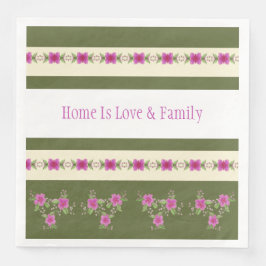 Dunkelrosa mit grünem Olivenöl Serviette