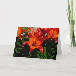 Dunkelrosa Orange Lily Karte
