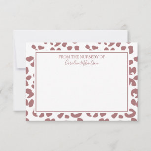 Dunkelrosa Personalisierter Leopard Dankeskarte