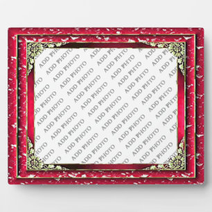 Dunkelrosa Rahmen mit Silver Blume Foto Plaque hin