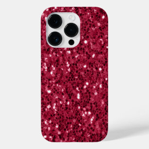 Dunkelrosa rote Magenta Imitate Glitzern Glitzer Case-Mate iPhone 14 Pro Hülle
