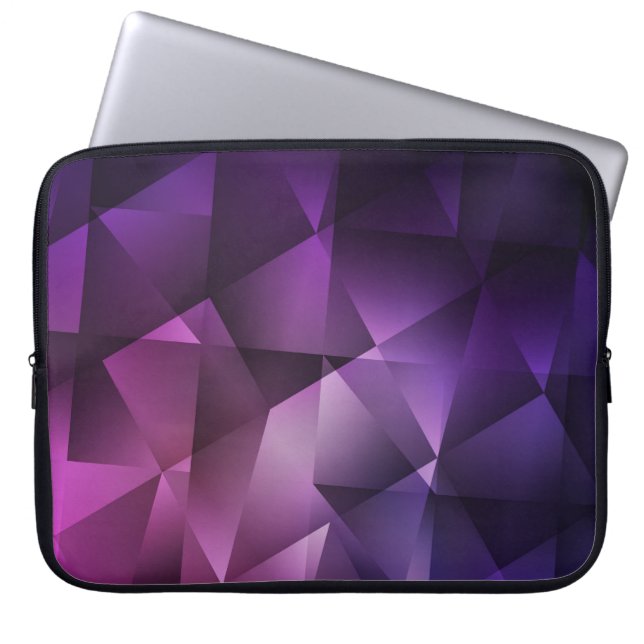 Dunkelrosa Vintager Polygonalschimmer Laptopschutzhülle (Vorderseite)