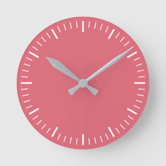 Dunkelrosa Wall-Uhr Runde Wanduhr (Vorderseite)