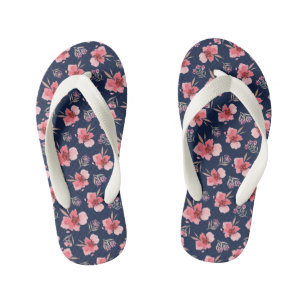 Dunkelrosa Wasserfarbmuster Kinderbadesandalen