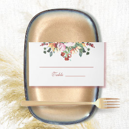 Dunkelrost rote Wasserfarbe Sonnenblumen Herbst Platzkarte