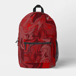 Dunkelrot Bedruckter Rucksack