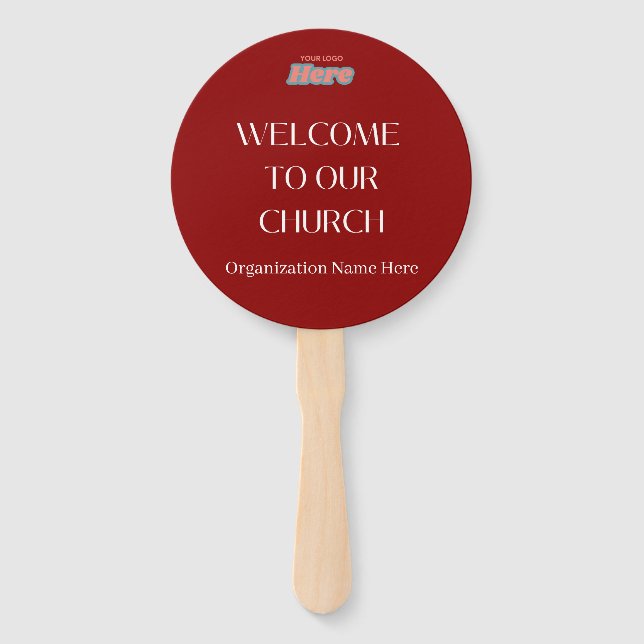 Dunkelrot Begrüßungshandlüfter Fächer (Vorderseite)